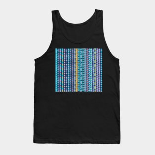 Blue triangles and stripes pattern Tank Top